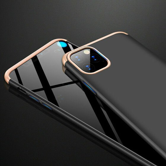 Microsonic Apple iPhone 11 Pro Max (6.5'') Kılıf Double Dip 360 Protective Siyah Gold