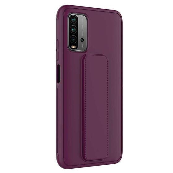 Microsonic Xiaomi Redmi 9T Kılıf Hand Strap Mor