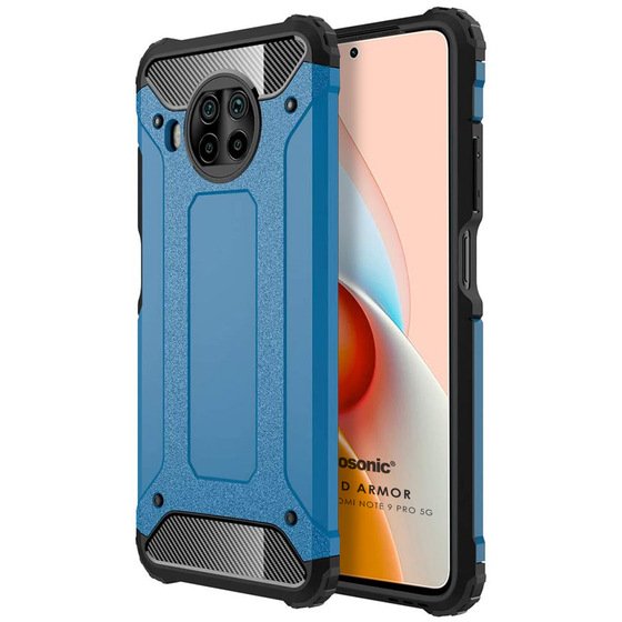 Microsonic Xiaomi Redmi Note 9 Pro 5G Kılıf Rugged Armor Mavi