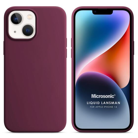 Microsonic Apple iPhone 14 Kılıf Liquid Lansman Silikon Bordo