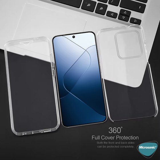 Microsonic Xiaomi 15 Kılıf 6 tarafı tam full koruma 360 Clear Soft Şeffaf