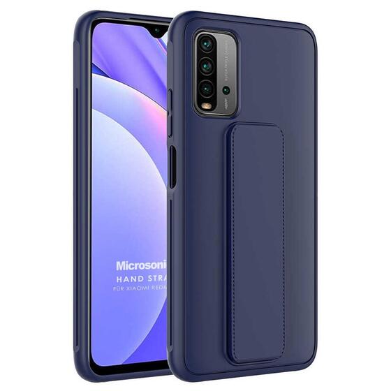 Microsonic Xiaomi Redmi 9T Kılıf Hand Strap Lacivert