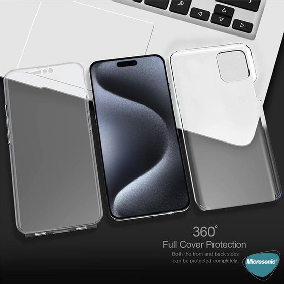 Microsonic Apple iPhone 16 Pro Max Kılıf 6 Tarafı Tam Full Koruma 360 Clear Soft Şeffaf