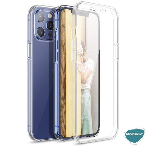 Microsonic Apple iPhone 16 Pro Max Kılıf 6 Tarafı Tam Full Koruma 360 Clear Soft Şeffaf
