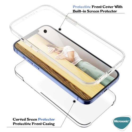 Microsonic Apple iPhone 16 Pro Max Kılıf 6 Tarafı Tam Full Koruma 360 Clear Soft Şeffaf