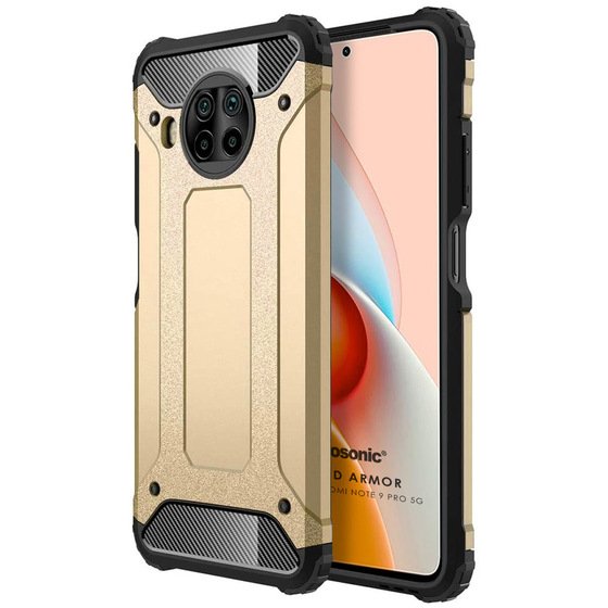 Microsonic Xiaomi Redmi Note 9 Pro 5G Kılıf Rugged Armor Gold