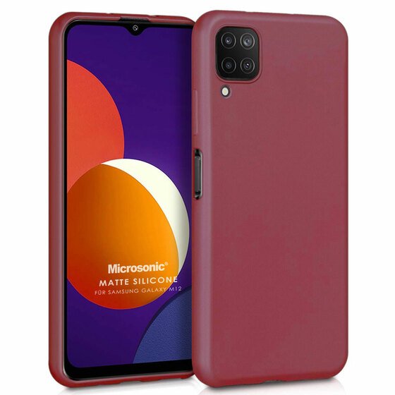 Microsonic Matte Silicone Samsung Galaxy M12 Kılıf Mor