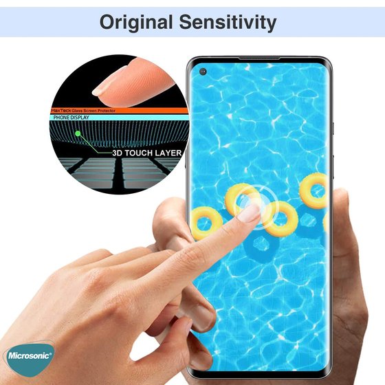 Microsonic OnePlus 8 Tam Kaplayan Temperli Cam Ekran Koruyucu Siyah