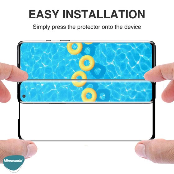 Microsonic OnePlus 8 Tam Kaplayan Temperli Cam Ekran Koruyucu Siyah