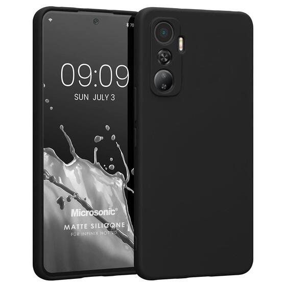 Microsonic Matte Silicone Infinix Hot 20 Kılıf Siyah