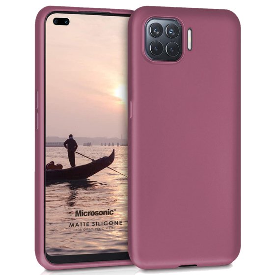 Microsonic Matte Silicone Oppo Reno 4 Lite Kılıf Mor