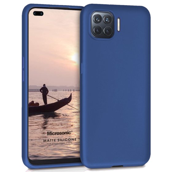 Microsonic Matte Silicone Oppo Reno 4 Lite Kılıf Lacivert