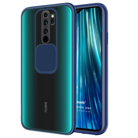 Microsonic Xiaomi Redmi Note 8 Pro Kılıf Slide Camera Lens Protection Lacivert