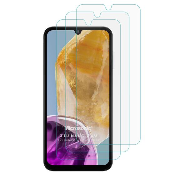 Microsonic Samsung Galaxy M15 Screen Protector Nano Glass Cam Ekran Koruyucu (3`lü Paket)