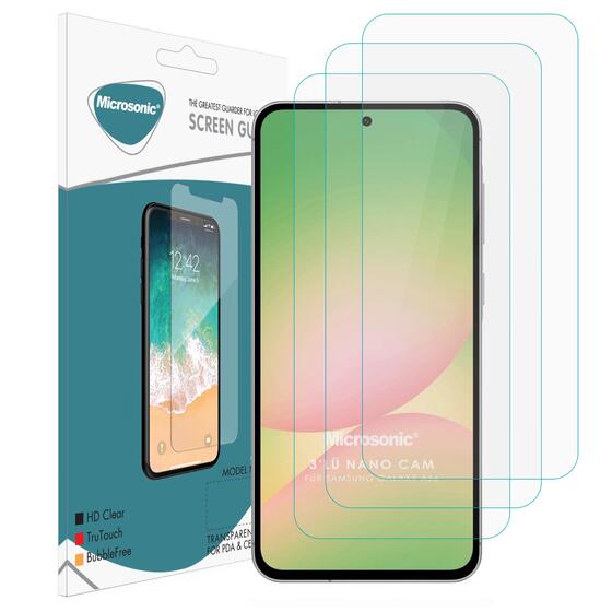 Microsonic Samsung Galaxy A56 Screen Protector Nano Glass Cam Ekran Koruyucu (3`lü Paket)
