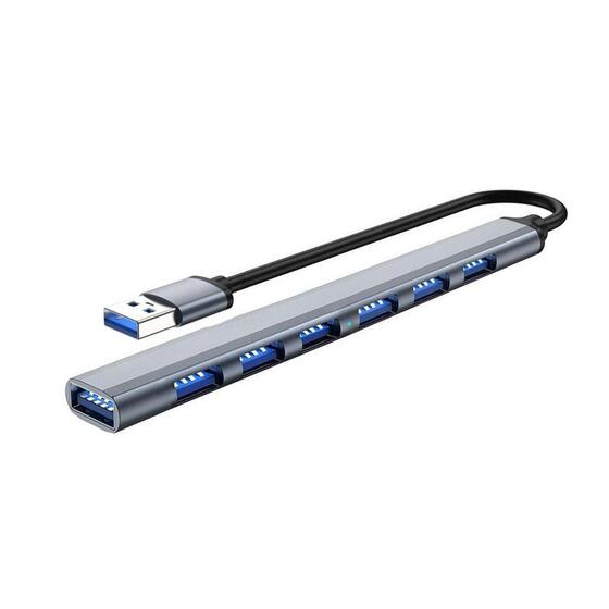 Microsonic USB Type-C (7 Port) Hub Kablo, Çoklu USB Çevirici Gri