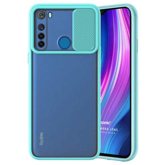 Microsonic Xiaomi Redmi Note 8 Kılıf Slide Camera Lens Protection Turkuaz