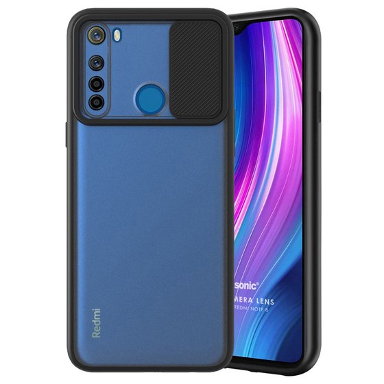 Microsonic Xiaomi Redmi Note 8 Kılıf Slide Camera Lens Protection Siyah