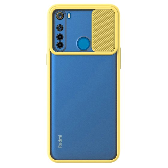 Microsonic Xiaomi Redmi Note 8 Kılıf Slide Camera Lens Protection Sarı