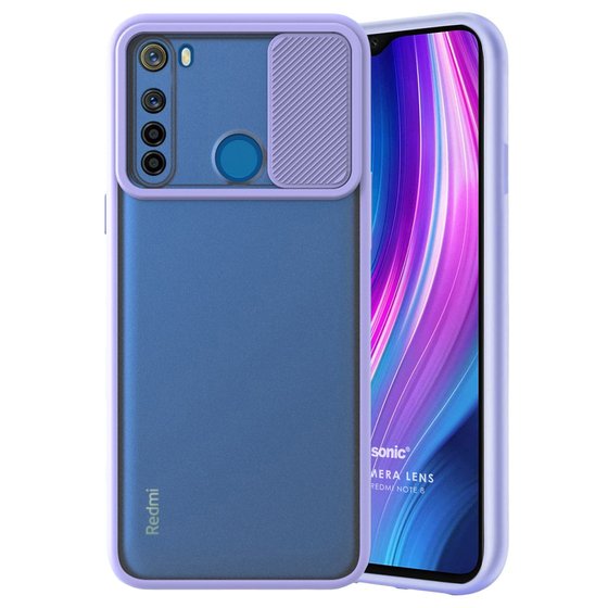 Microsonic Xiaomi Redmi Note 8 Kılıf Slide Camera Lens Protection Lila