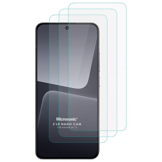 Microsonic Xiaomi Mi 13 Screen Protector Nano Glass Cam Ekran Koruyucu (3`lü Paket)