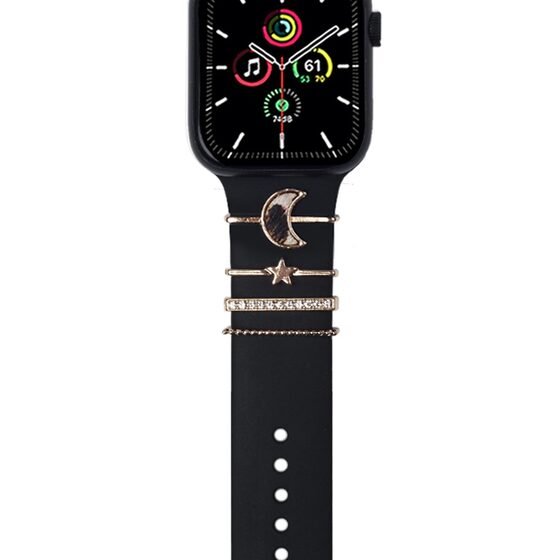 Microsonic Apple Watch SE 2022 44mm Kordon Aksesuarı Crescent and Star Charm