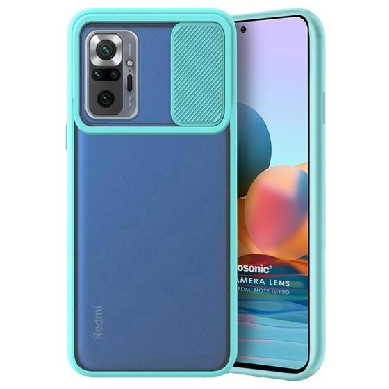 Microsonic Xiaomi Redmi Note 10 Pro Max Kılıf Slide Camera Lens Protection Turkuaz