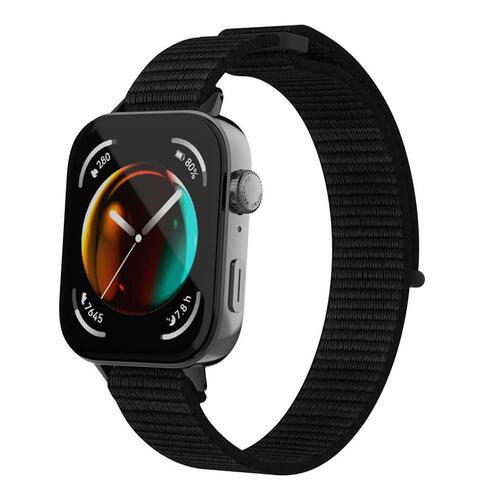 Microsonic Huawei Watch Fit 4 Pro Hasırlı Kordon Woven Sport Loop Siyah