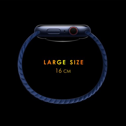 Microsonic Apple Watch Series 3 42mm Kordon, (Large Size, 160mm) Braided Solo Loop Band Kırmızı