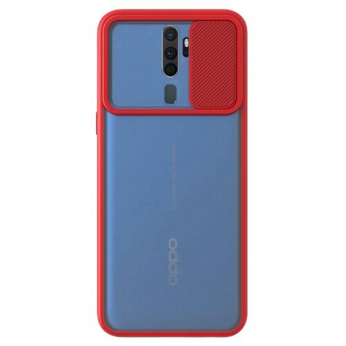 Microsonic Oppo A9 2020 Kılıf Slide Camera Lens Protection Kırmızı