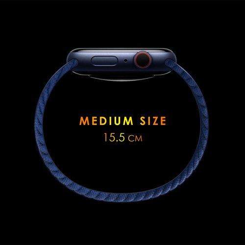 Microsonic Garmin Forerunner 55 Kordon, (Medium Size, 155mm) Braided Solo Loop Band Koyu Yeşil