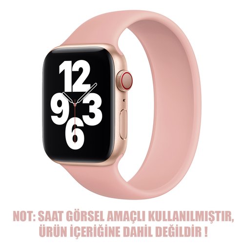 Microsonic Apple Watch SE 2022 44mm Kordon, (Large Size, 170mm) New Solo Loop Rose Gold