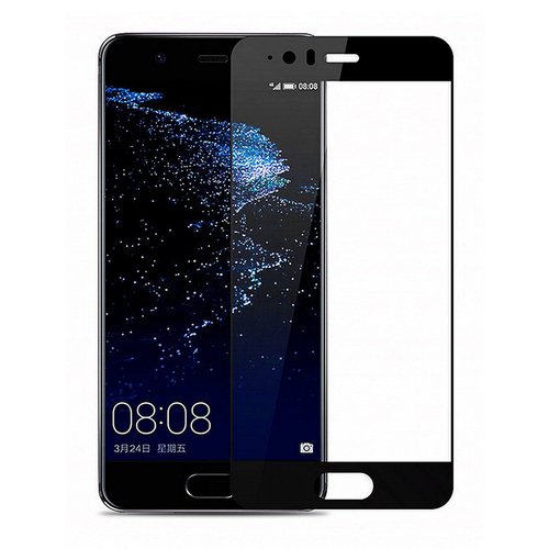 Microsonic Huawei P10 Plus 3D Kavisli Temperli Cam Ekran koruyucu Kırılmaz Film Siyah