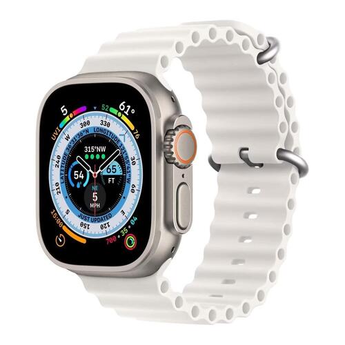 Microsonic Apple Watch Series 6 40mm Kordon Ocean Band Beyaz