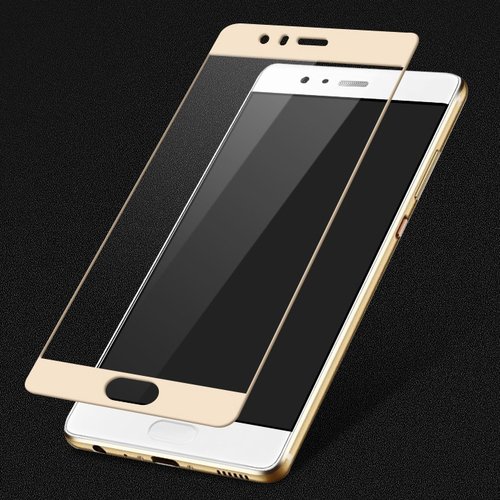 Microsonic Huawei P10 3D Kavisli Temperli Cam Ekran koruyucu Kırılmaz Film Gold