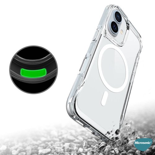 Microsonic Apple iPhone 16 Kılıf MagSafe Trex Bumper Şeffaf