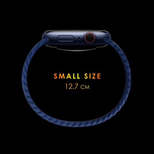 Microsonic Apple Watch SE 3 40mm Kordon, (Small Size, 127mm) Knitted Fabric Single Loop Gökkuşağı