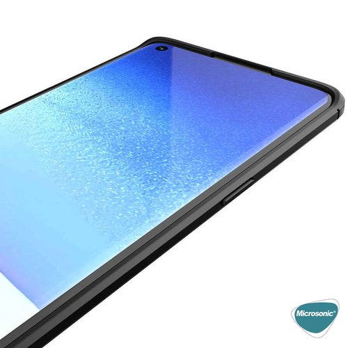 Microsonic Oppo Reno 5 5G Kılıf Deri Dokulu Silikon Siyah