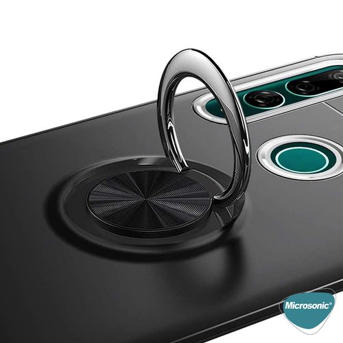 Microsonic Huawei Honor 9X Kılıf Kickstand Ring Holder Lacivert