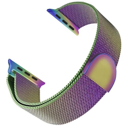 Microsonic Apple Watch SE 3 40mm Kordon Luxe Metal Twist Iridescent