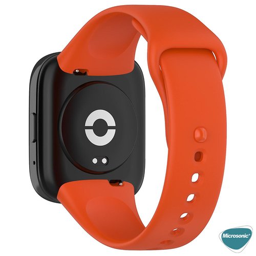 Microsonic Xiaomi Redmi Watch 3 Lite Kordon, Silicone Sport Band Turuncu