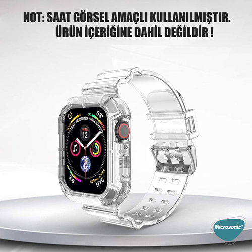 Microsonic Apple Watch SE 3 40mm Kordon Transparent Clear Band Şeffaf