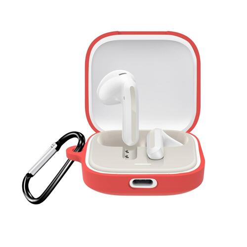 Microsonic Xiaomi Redmi Buds 6 Kılıf Askılı Mat Silikon Kırmızı