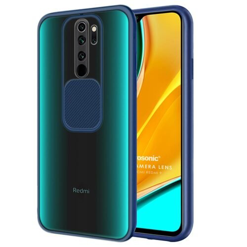 Microsonic Xiaomi Redmi 9 Kılıf Slide Camera Lens Protection Lacivert