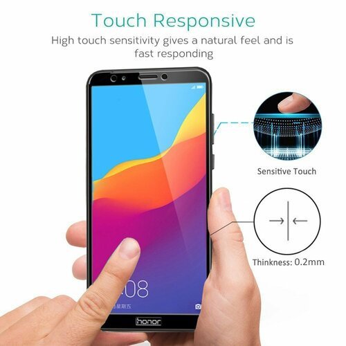Microsonic Huawei Honor 7S Tam Kaplayan Temperli Cam Ekran koruyucu Siyah