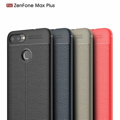 Microsonic Asus Zenfone Max Plus M1 (5.7'') ZB570TL Kılıf Deri Dokulu Silikon Lacivert