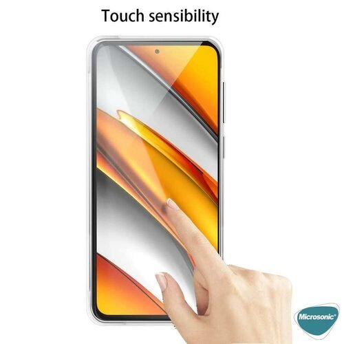 Microsonic Xiaomi Poco F3 Kılıf 6 Tarafı Tam Full Koruma 360 Clear Soft Şeffaf