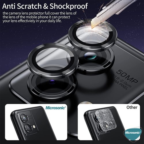 Microsonic Xiaomi Redmi Note 12 Pro 5G Tekli Kamera Lens Koruma Camı Siyah