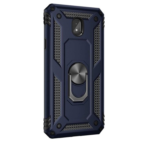 Microsonic Samsung Galaxy J7 Pro Kılıf Military Ring Holder Lacivert