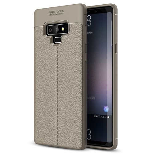 Microsonic Samsung Galaxy Note 9 Kılıf Deri Dokulu Silikon Gri